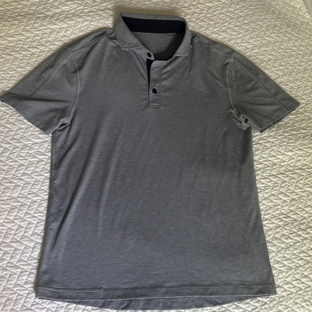 Lululemon Mens Medium Gray Polo Shirt